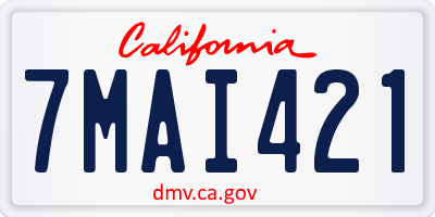 CA license plate 7MAI421