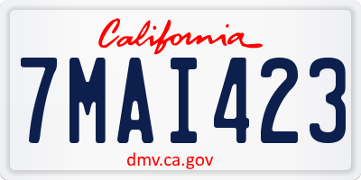 CA license plate 7MAI423