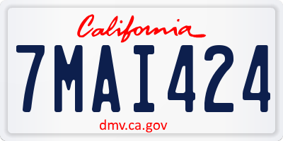 CA license plate 7MAI424