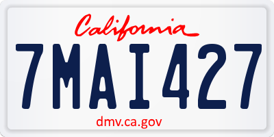 CA license plate 7MAI427