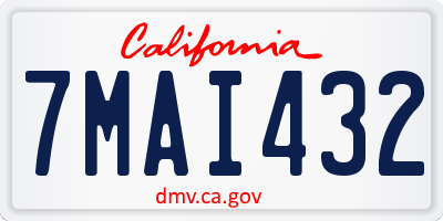 CA license plate 7MAI432