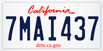 CA license plate 7MAI437