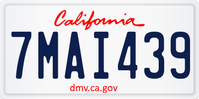 CA license plate 7MAI439