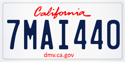CA license plate 7MAI440