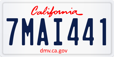 CA license plate 7MAI441