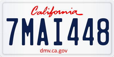 CA license plate 7MAI448