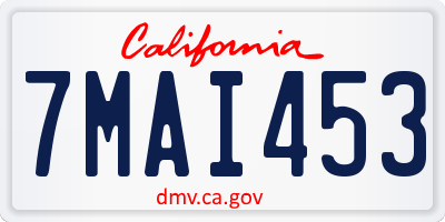 CA license plate 7MAI453