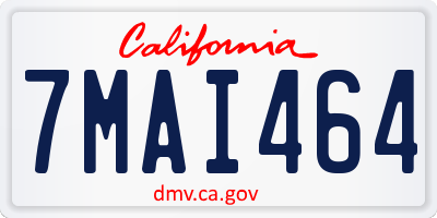 CA license plate 7MAI464