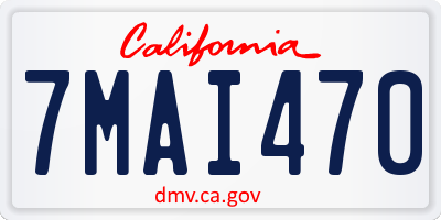 CA license plate 7MAI470