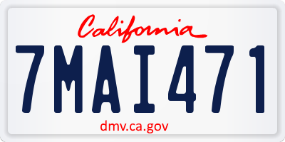 CA license plate 7MAI471