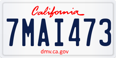 CA license plate 7MAI473