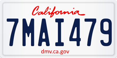 CA license plate 7MAI479