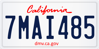 CA license plate 7MAI485