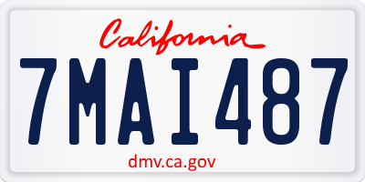 CA license plate 7MAI487