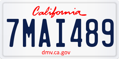 CA license plate 7MAI489