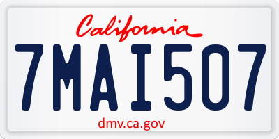 CA license plate 7MAI507