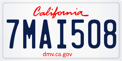 CA license plate 7MAI508