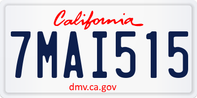 CA license plate 7MAI515