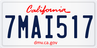 CA license plate 7MAI517
