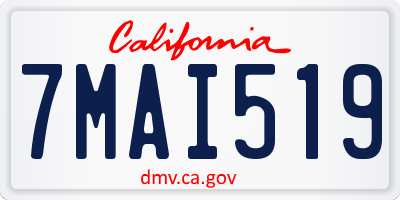 CA license plate 7MAI519