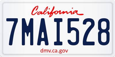 CA license plate 7MAI528