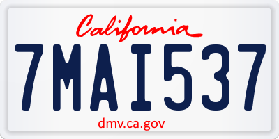 CA license plate 7MAI537