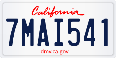 CA license plate 7MAI541