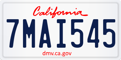 CA license plate 7MAI545