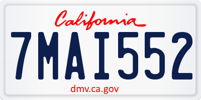 CA license plate 7MAI552