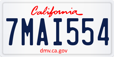 CA license plate 7MAI554