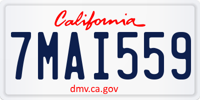 CA license plate 7MAI559