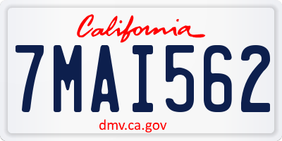 CA license plate 7MAI562