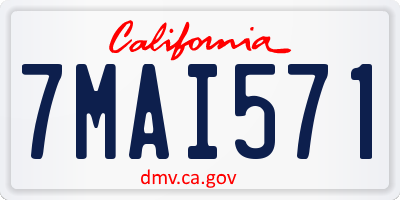 CA license plate 7MAI571