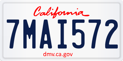 CA license plate 7MAI572