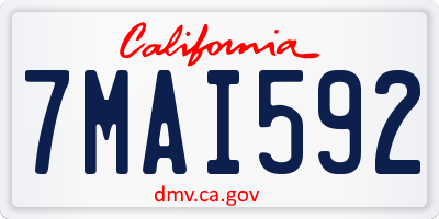 CA license plate 7MAI592
