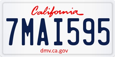 CA license plate 7MAI595