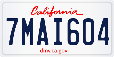 CA license plate 7MAI604