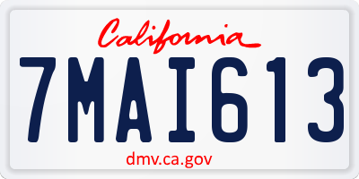 CA license plate 7MAI613