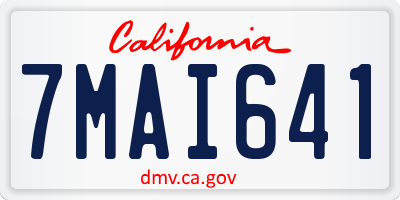 CA license plate 7MAI641