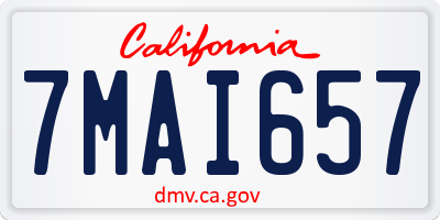 CA license plate 7MAI657
