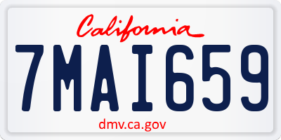CA license plate 7MAI659