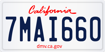 CA license plate 7MAI660
