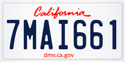 CA license plate 7MAI661