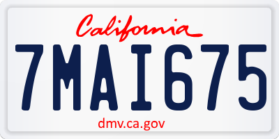 CA license plate 7MAI675