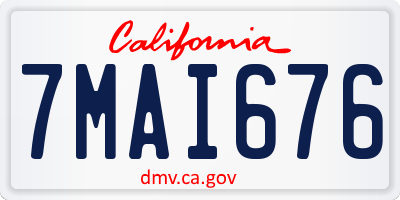 CA license plate 7MAI676