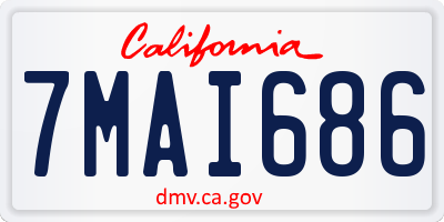 CA license plate 7MAI686