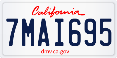 CA license plate 7MAI695