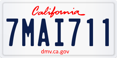 CA license plate 7MAI711