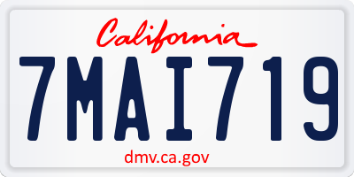 CA license plate 7MAI719