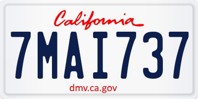 CA license plate 7MAI737